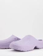 Asos Design Manta Clog Slides In Lilac-green