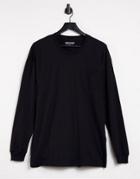 Jack & Jones Core Boxy Long Sleeve T-shirt In Black