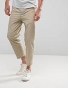 Kiomi Slim Fit Cropped Chino In Beige - Beige