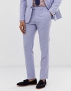 Asos Design Wedding Skinny Suit Pants In Lilac Cross Hatch - Purple