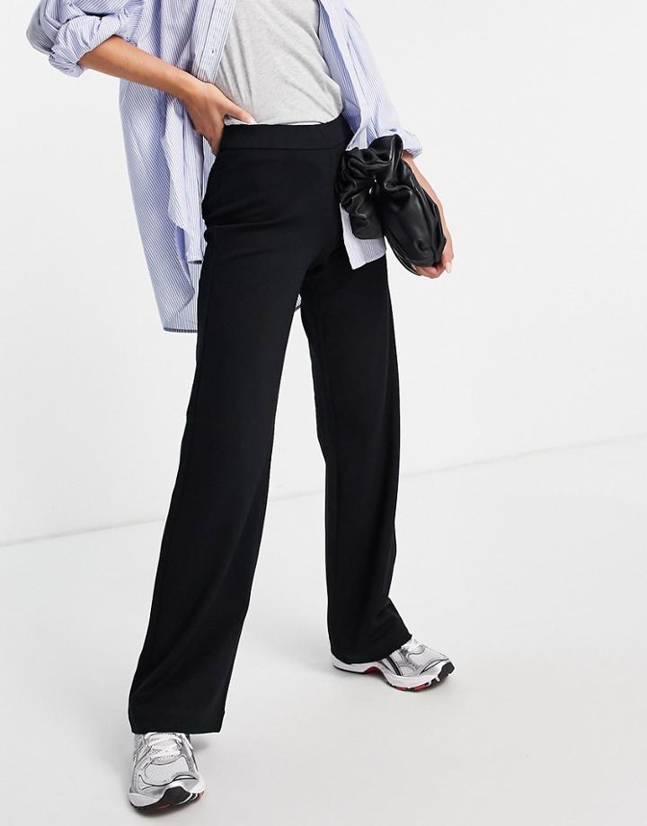Vero Moda Straight Leg Jersey Pant In Black