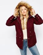 Asos Ultimate Parka - Berry
