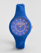 Versus Versace Spoq19 Fire Island Glitter Silicone Watch In Blue - Blue