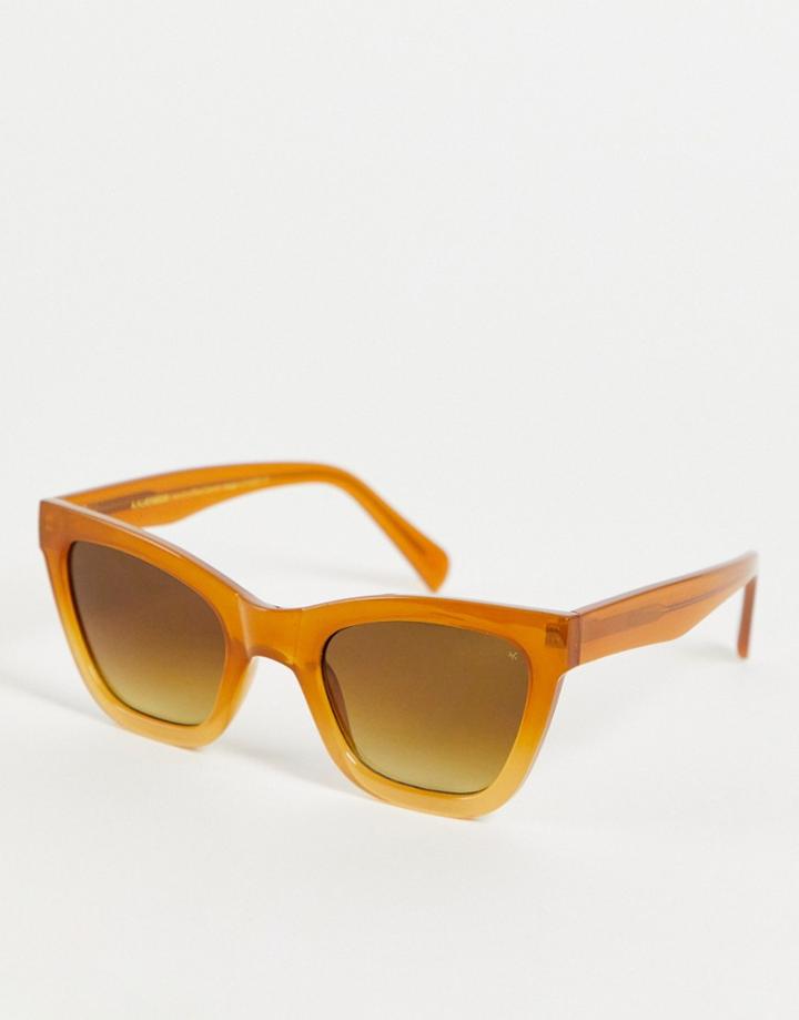 A.kjaerbede Big Kanye Unisex Oversized Cat Eye Sunglasses In Brown