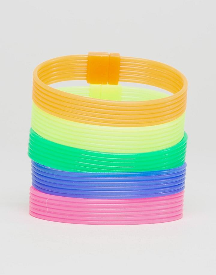 Asos Neon Rubber Bracelet Pack - Multi