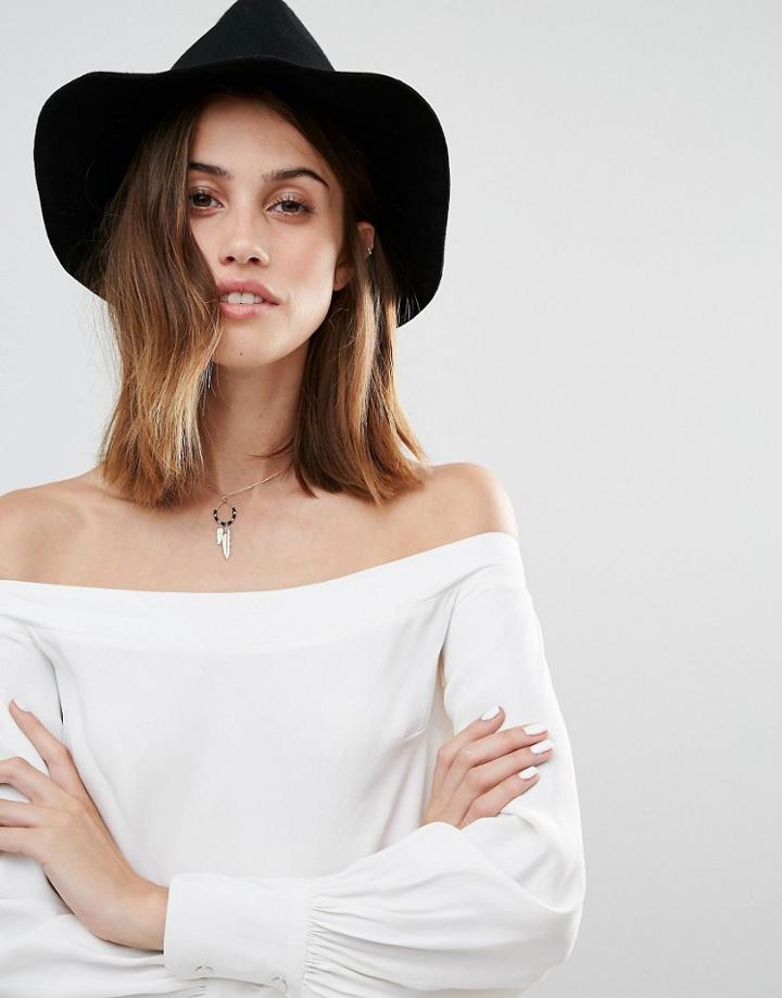 Vero Moda Braid Detail Trilby Hat - Black