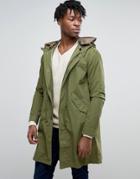 Pretty Green Winchester Parka In Oversized Fit Green - Green
