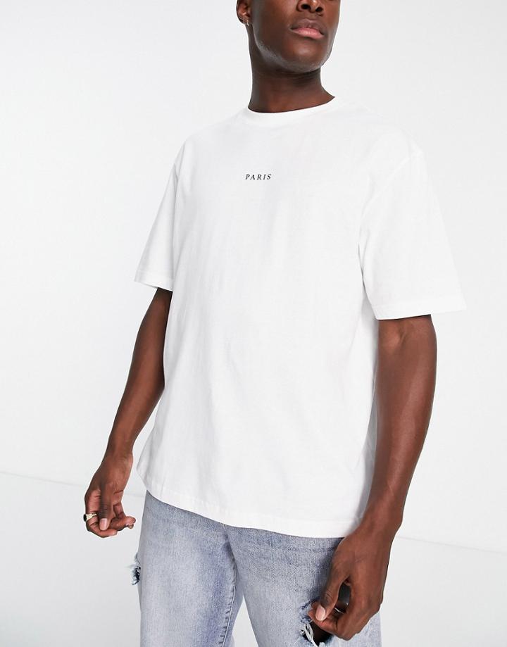 River Island Paris Print T-shirt In White