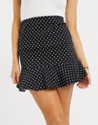 Asos Design Bengaline Flippy Mini Skirt In Spot Print-multi