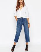Asos Denim Military Cargo Pant - Blue
