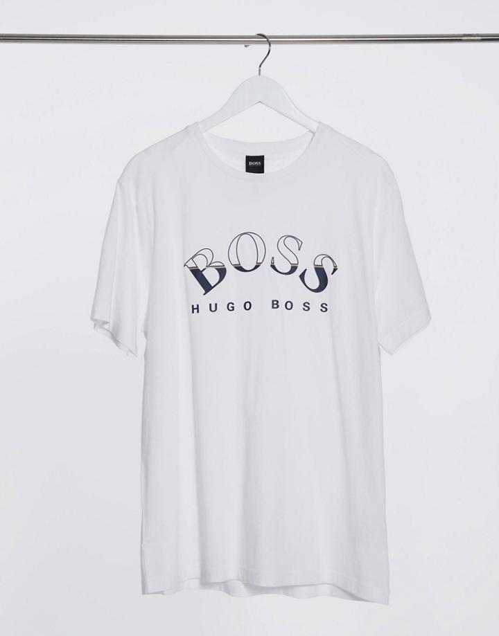 Boss Athleisure Tee 1 Large Logo T-shirt In White