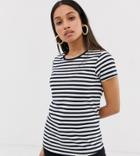 Asos Design Petite T-shirt With Crew Neck In Stripe-multi