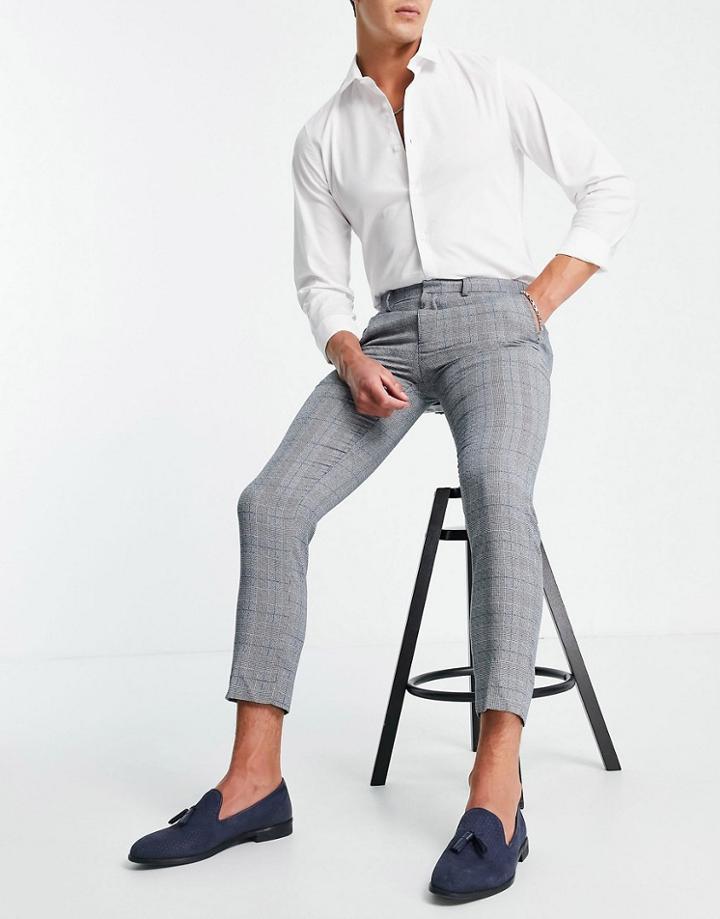 Burton Skinny Fit Textured Pants In Light Gray