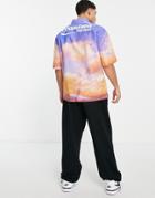 Topman Oversized Shirt With Graphic Print In Cloud Print-multi