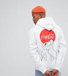 Reclaimed Vintage Inspired X Coca Cola Oversized Hoodie With Holidays Back Print - White