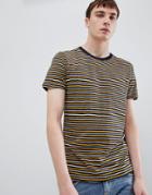 Selected Homme Fine Stripe T-shirt - Navy