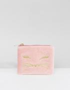Asos Cat Velvet Zip Top Purse - Pink