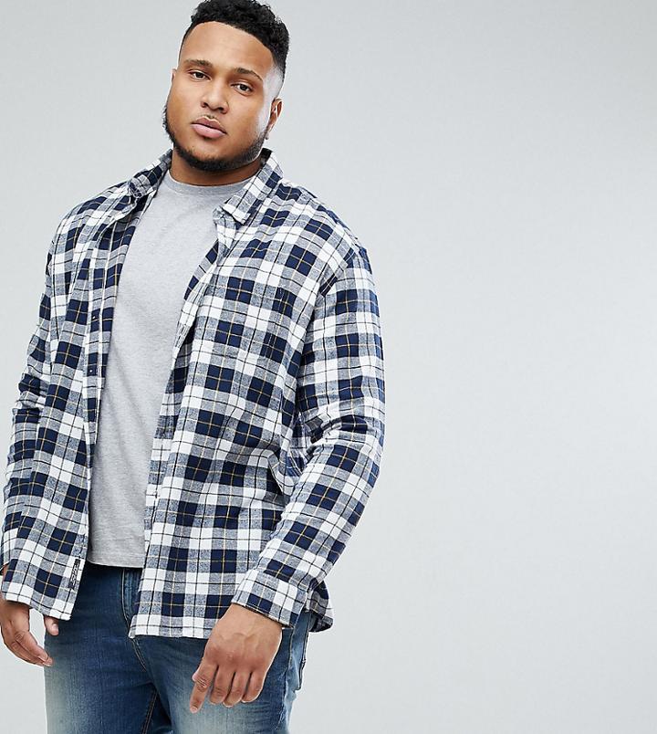 Jacamo Plus Check Shirt - Blue