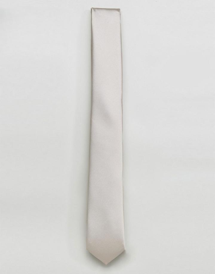 Noose & Monkey Tie In Sateen - Silver