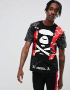 Aape By A Bathing Ape T-shirt With Camo Print Panel - Black