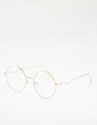 My Accessories Round Blue Light Glasses With Gold Wire Frame