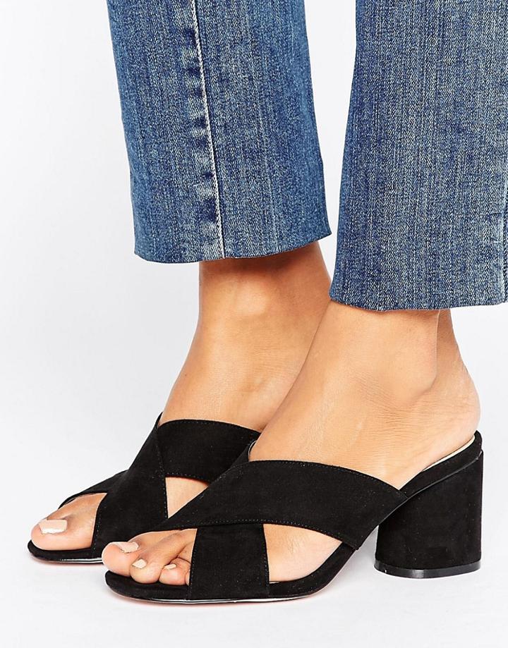 Asos Hippy Heeled Mules - Black