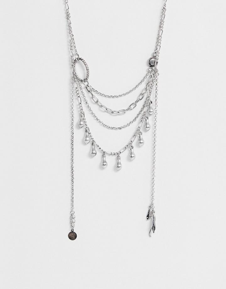Sacred Hawk Bell Layering Necklace In Silver