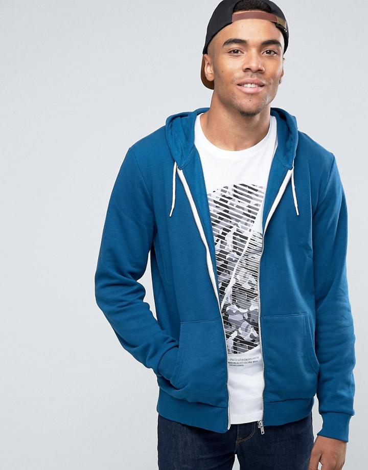 New Look Hoodie In Teal - Blue