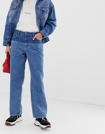 Iden Denim Virginia Boyfriend Jean With Shadow Detail Two-piece With Organic And Recycled Cotton - Blue