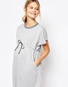 Bluebelle Maternity Lounge Elasticated Waist Sweat Dress - Gray