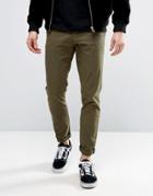 Asos Skinny Cropped Pants With All Over Print In Khaki - Green