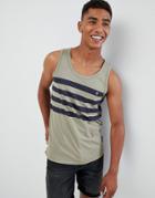 French Connection 4 Stripe Tank-green