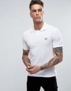 Fred Perry Laurel Wreath Polo Pique Rib Insert Neck In White - White