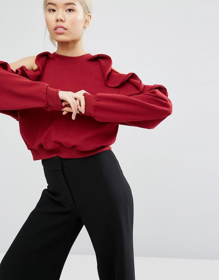 Style Mafia Aris Frill Top - Red
