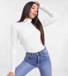 Asos Design Tall Ultimate Turtleneck Long Sleeve Top In White
