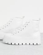 Asos Design Detra Chunky High Top Sneakers In White