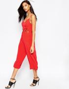 Asos Jumpsuit With Cut Outs - Red