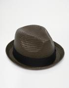 Brixton Castor Fedora Straw Hat - Black