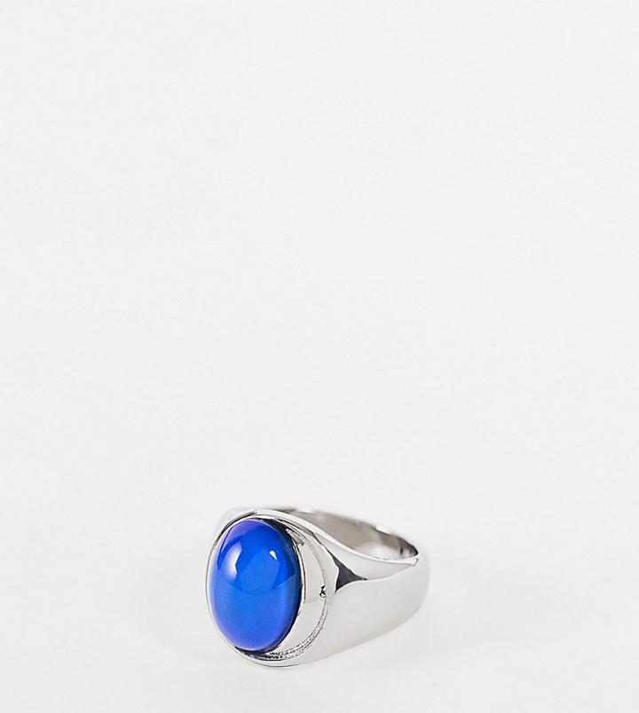 Reclaimed Vintage Inspired Oval Mood Ring In Silver