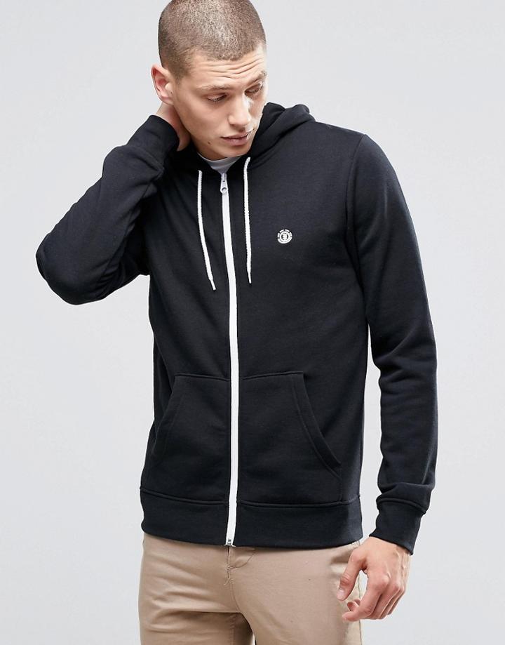 Element Nova Zipthru Logo Hoodie Black - Black