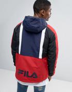 Fila Black Hooded Jacket With Back Logo Panel - Navy