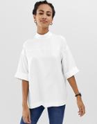 Asos Design Oversized Minimal Top-white