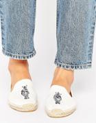 Soludos White Zebra Espadrille Smoking Slippers - White