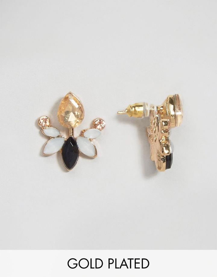 Johnny Loves Rosie Carrie Black & Opal Through & Through Earrings - Gold