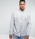 Asos Design Plus Regular Fit Marl Twill Shirt In Gray - Gray