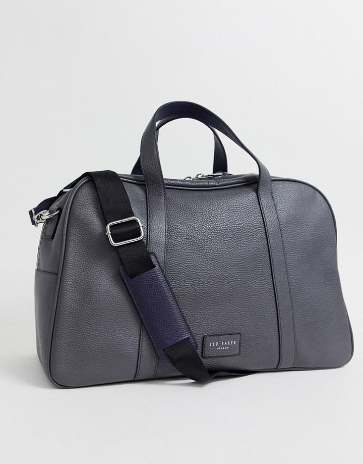 Ted Baker Traves Leather Carryall In Gray