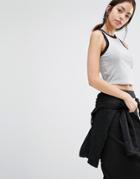 New Look 90's Rib Crop Tank - Gray