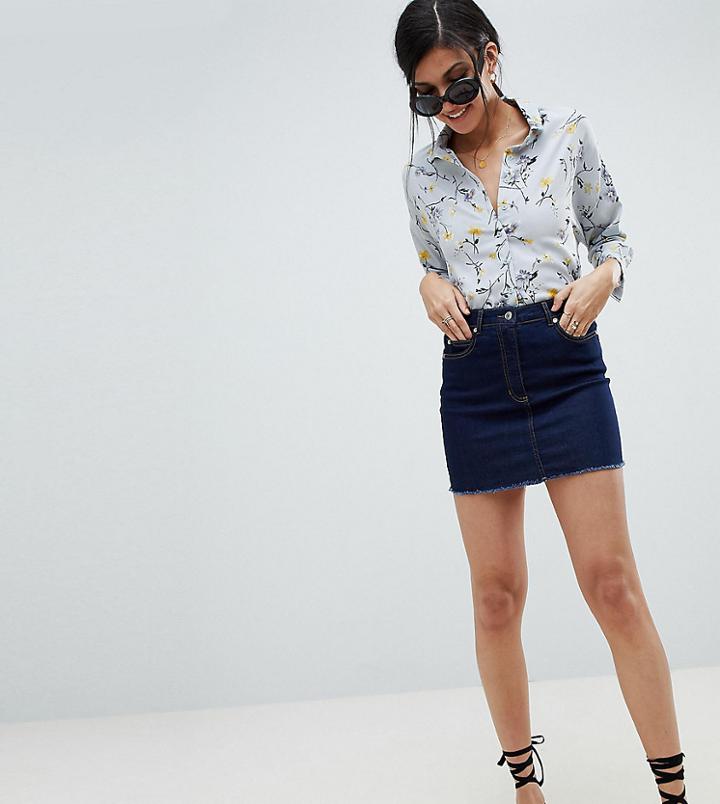 Parisian Tall Denim Mini Skirt - Blue