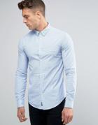 Armani Jeans Shirt With Logo In Check Slim Fit - Blue