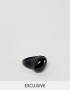 Designb Stone Ring In Black - Black